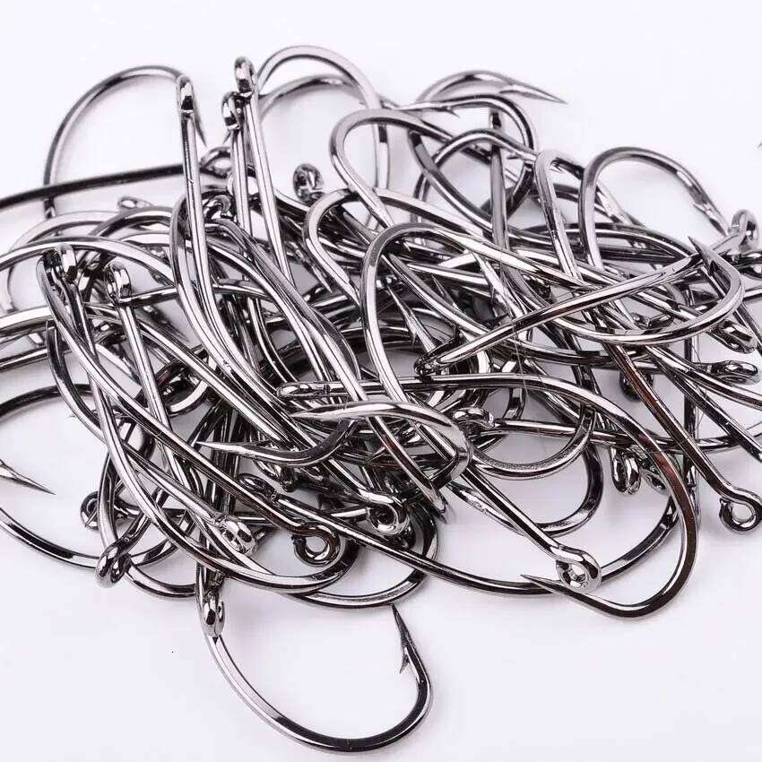 100/50pcs box octopus Fishing Hooks High Carbon Chmical Sharpen Barbed Circle Hook Tackle Set Point Hardness Supplier Fishhooks Y260305