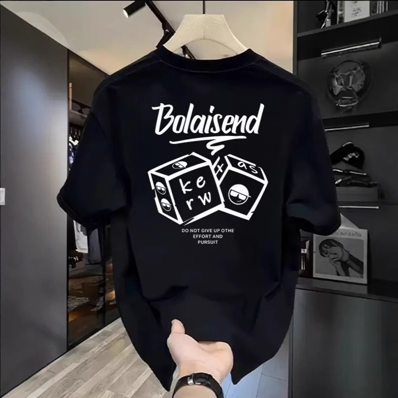 European and American trendy brand short-sleeve ins pure cotton 2026 summer men's printed T-shirt fashionable unisex versatile crew neck T-shirt 