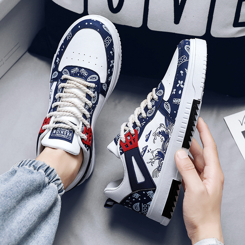 Free Shipping 2026 New Casual Shoes Fashion Printed Skateboard Shoes Big Size Comfortable Breathable Designer Sneakers for Men
