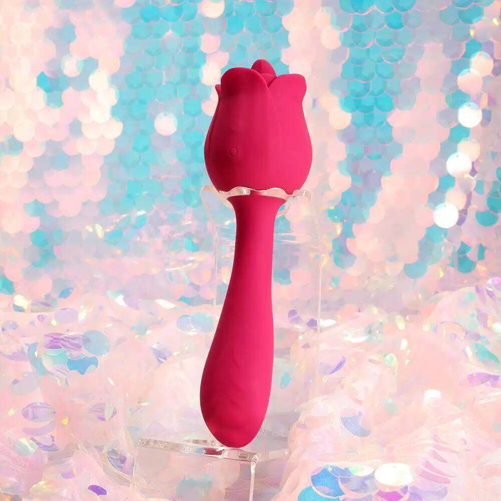 Rose-Licking Vibrator Female G Spot Nipple Clitoris Stimulator Tongue 7 Licking Vibrating Adults Sex Toys for Women W260305