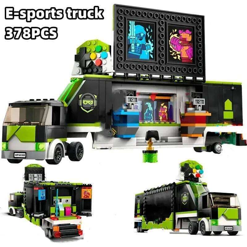 Compatible Sets City Series E-Sports Competition Truck 60388 Educational Assembly Building Block Children's Toys Gift Z260306