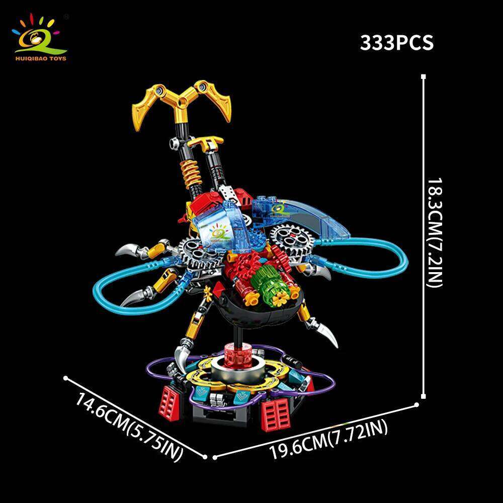 HUIQIBAO Insect Series MOC Butterfly Beetle Model Building Block Technical Brick Construction Toy Children Desk Home Decoration Z260306