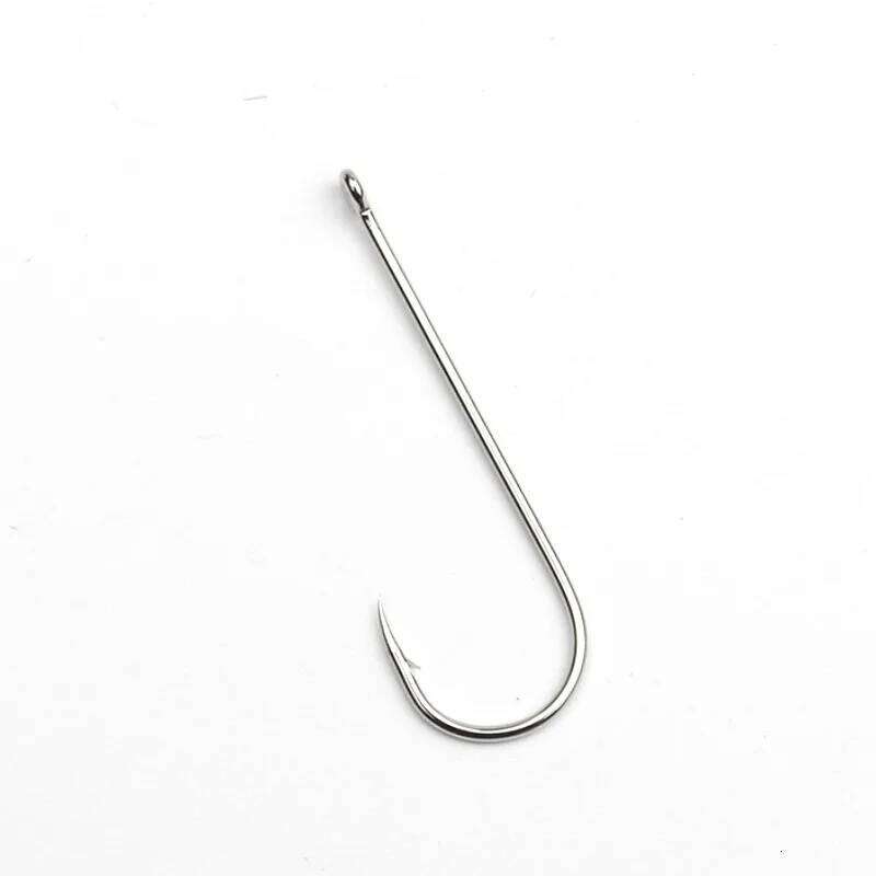 50pcs Long Shank Fishing Hooks Saltwater Tin Plating Circled Fishhooks High Carbon Steel Having Barbs Offshore Angling Lure S260305