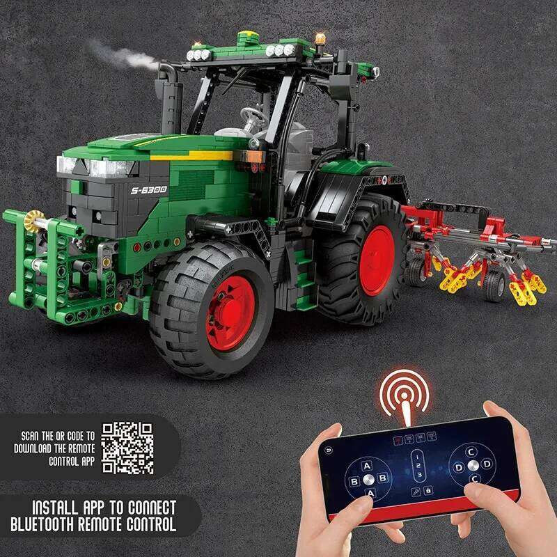 1664PCS Agricultural Tractor Building Blocks Rc APP Remote Control City Engineering Car Model Bricks Kids Educational DIY toys Z260305
