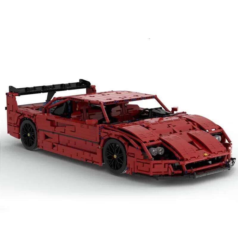 New MOC-91801 1987 Edition The F40 Lm is a Le Mans version Supercar Racing Car Building Block Bricks Kid Toys Birthdays Gifts Z260306