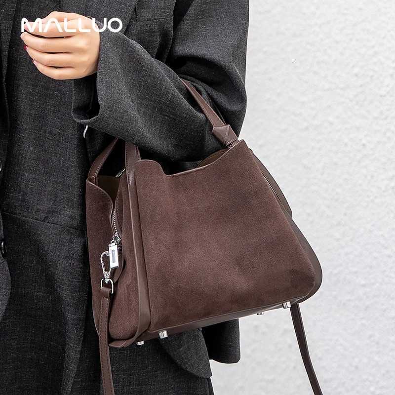 Womens Suede Cowhide Shoulder Bag Female Cow Leather Versatile Handbags Ladies Fashion Designer Crossbody Bags New H260306