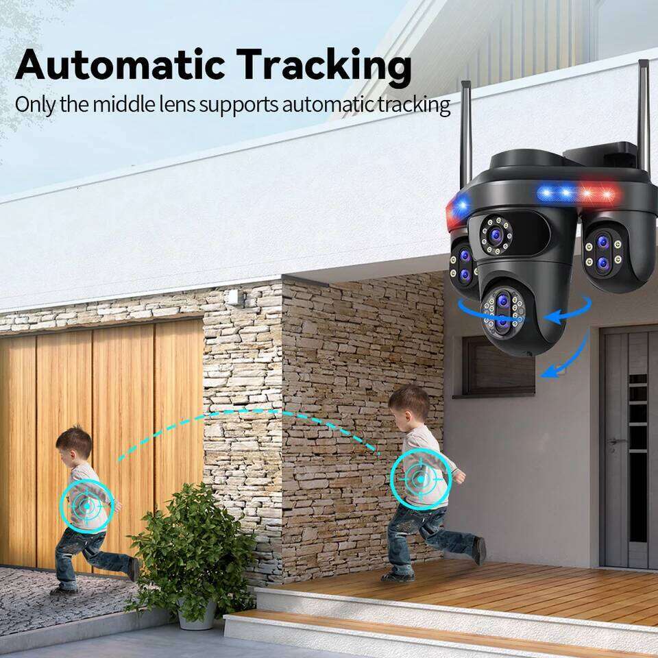 RDV DIFANG 35MP WiFi IP 4 Screens 7 Lens 10X Zoom Outdoor Wireless PTZ Security Cam Auto Tracking CCTV Surveillance Camera 26W0306
