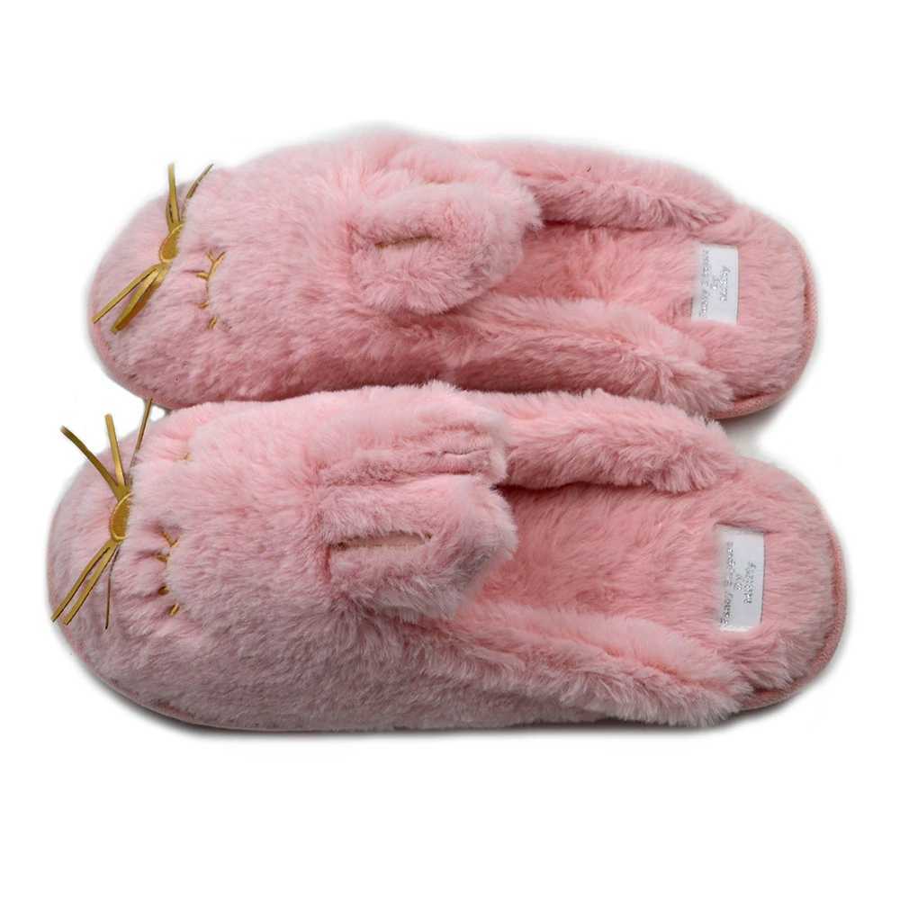 Cute Bunny Fuzzy Slippers Warm Animal Memory Foam Rabbit Plush Women Indoor Outdoor Bedroom Slippers S260305