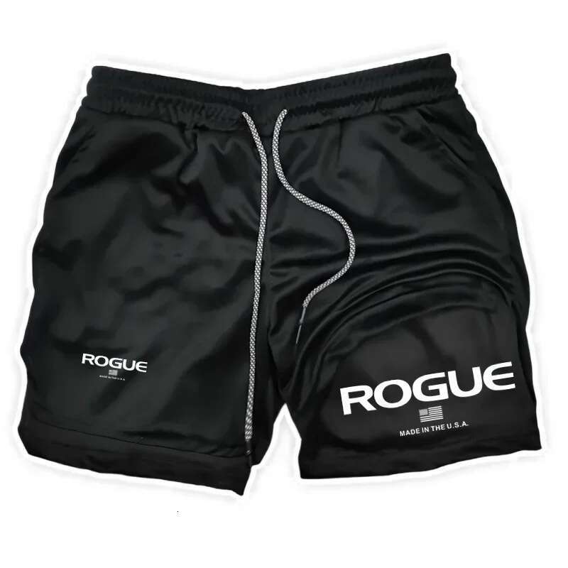 Rogue Gym Men's Four-Season Sportswear 2-In-1 Double-Layer Tight Sports Shorts