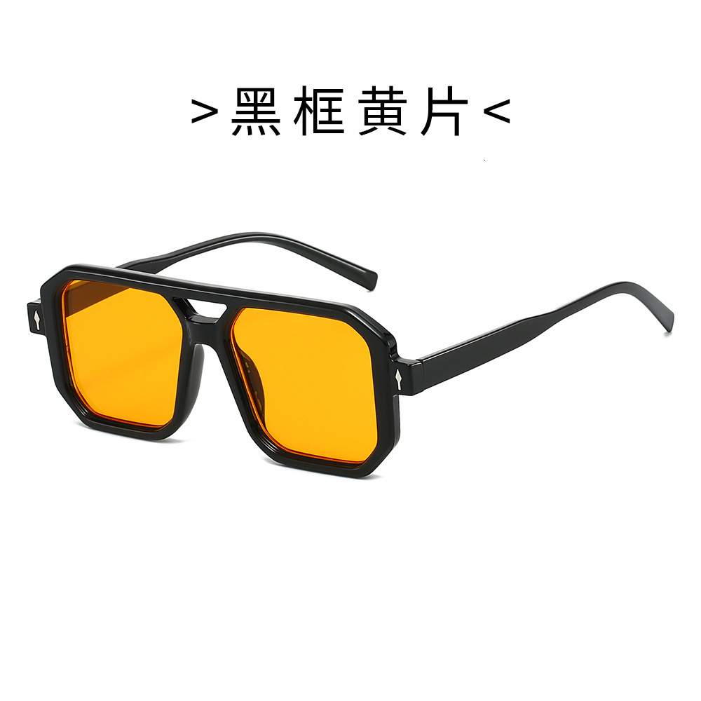 New European American style personalized fashion for men and women, ins square frame trendy retro artistic simple sunglasses