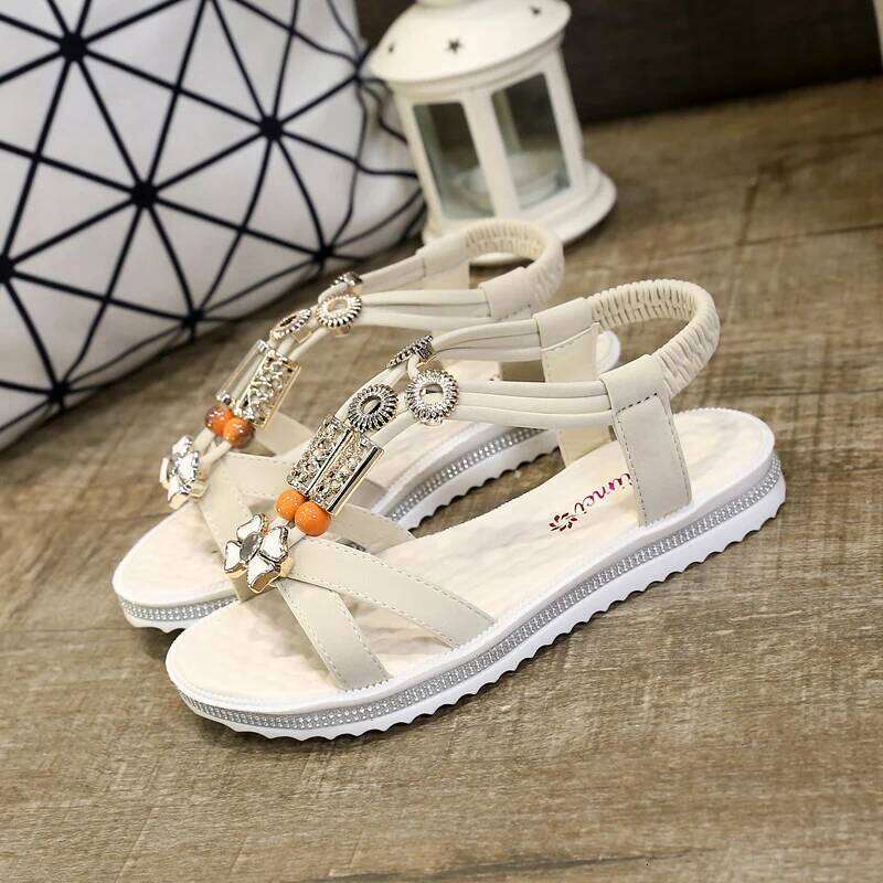 2025 New Summer Shoes Bohemia Beach Flat Casual Sandals Leisure Female Women Slip On Sandalias