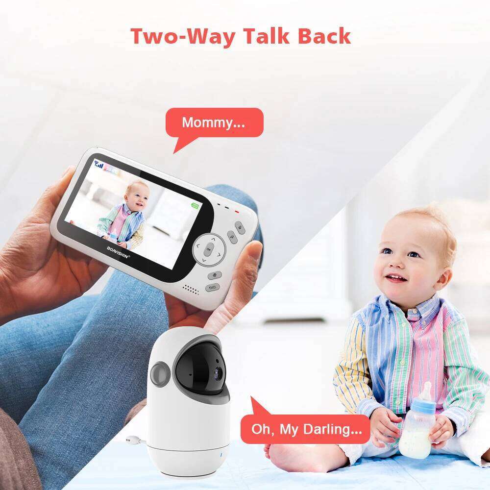 4.3 Inch Video Baby Monitor With Pan Tilt 2.4G Wireless Two Way Audio Night Vision Security Camera Babysitter VB801 26W0306
