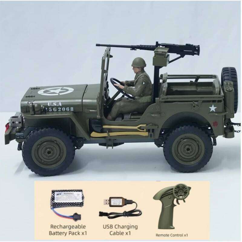 Upgrade JJRC C8815 1:10 Military RC Truck 1940 Willys Jeep 2.4G 4WD Remote Control Car Vehicle Model Toy Gift for Kids C260305