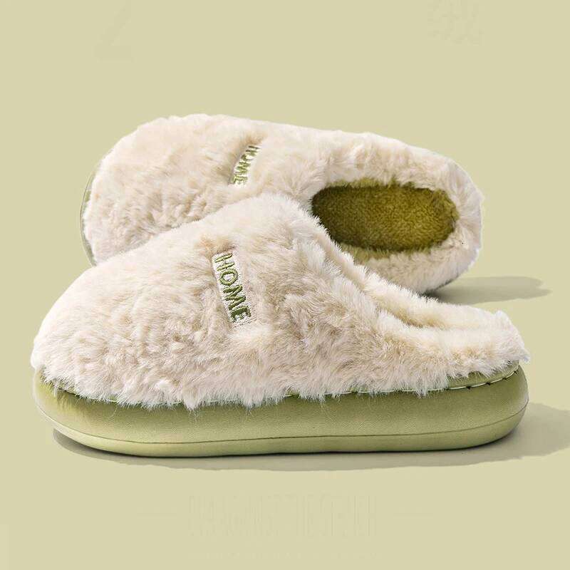 Litfun Winter Plush Lining For Women New Indoor Slip On Casual House Slides Fuzzy Comfy Women's Cotton Slippers