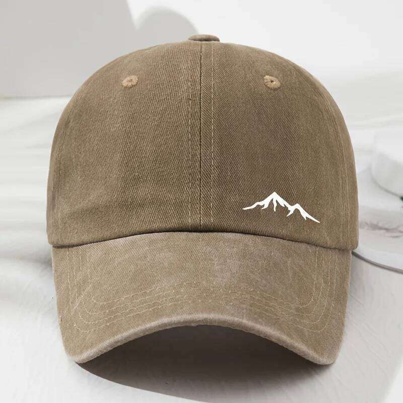 Mountain printed baseball caps men and women, suitable for outdoor travel, hiking, mountaineering, sun protection Y260304