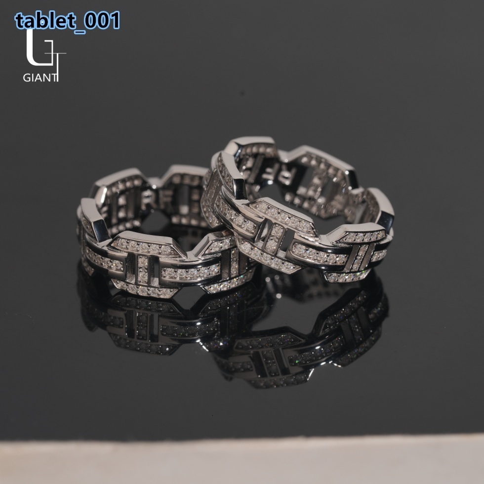 102ct VVS Moissanite Rings 925 Sterling Silver Moissanite Rings for Men Iced Out Moissanite Hip Hop Diamond Custom Fine Jewelry