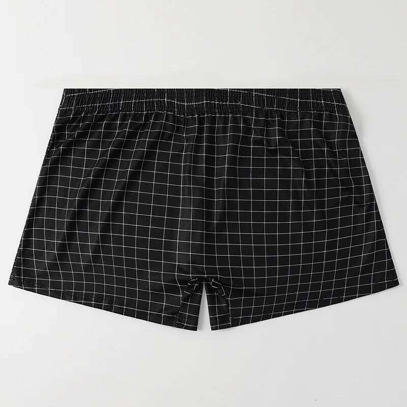 4-Piece Set Of Plaid Printed Elderly Aro Pants Casual Loose Men's Boxer Shorts Comfortable And Breathable Underwear