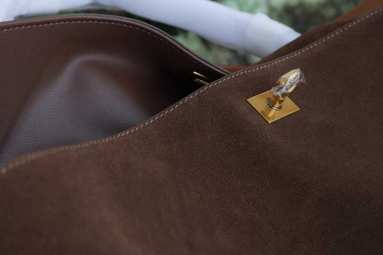 Large Capacity Autumn Winter Suede Leather Tote Bag Frosted Cowhide High-Grade Shoulder Bag for Women H260306