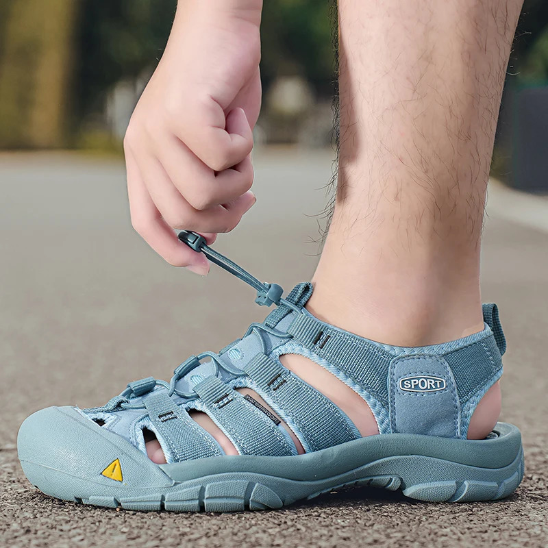 Fashion Mens Casual Mesh Outdoor Beach Sandals Light Breathable Shoe for Men Anti-slip Waterproof Sandal Man Comfortable Shoes 260227