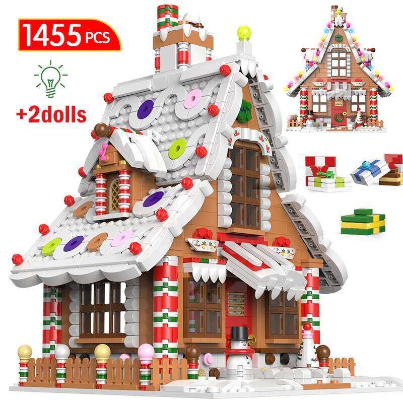 1455 Pcs City Christmas House Building Blocks Friends Music Box Castle Train Santa Claus Tree Bricks Toys For Kids Gifts Z260306