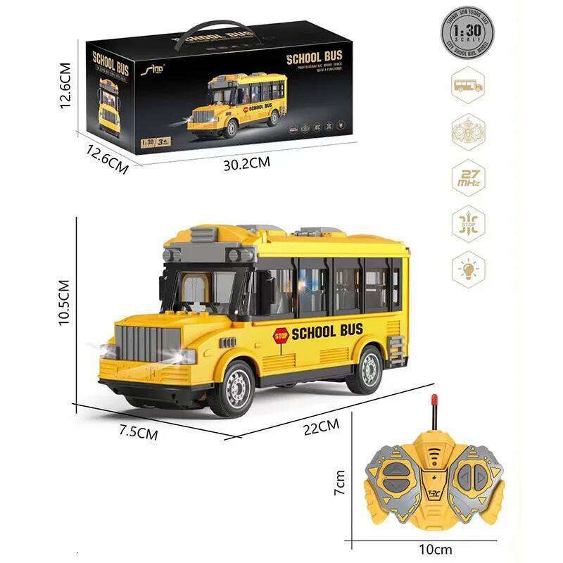 1/30 Rc Remote Control School Ambulance Tuck Tour Model Double Decker Bus Electric Car Boys Toys Birthday Gifts C260305