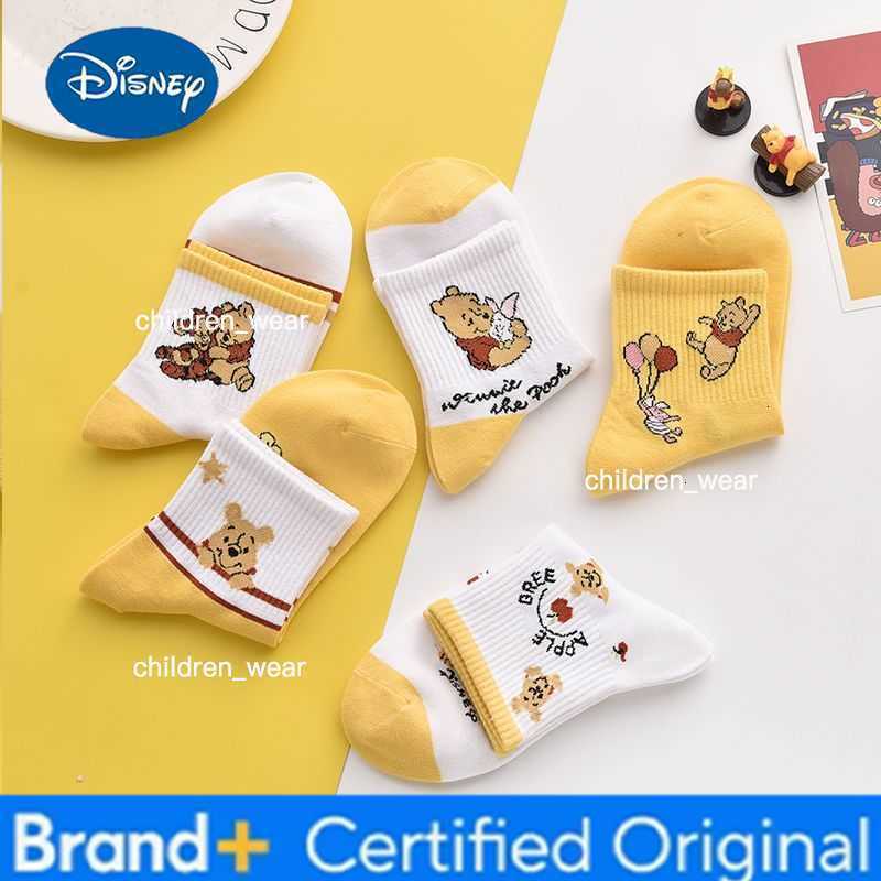 Disney Winnie The Pooh Cartoon Anime Cute Socks Judy Nick Childrens Pure Cotton Elastic Autumn/Winter Warm Short Socks Gift H260306
