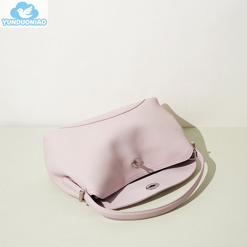 YUNDUONIAO new genuine leather pillow bag simple multifunctional women's handbag Korean style first layer cowhide design niche single shoulder cr