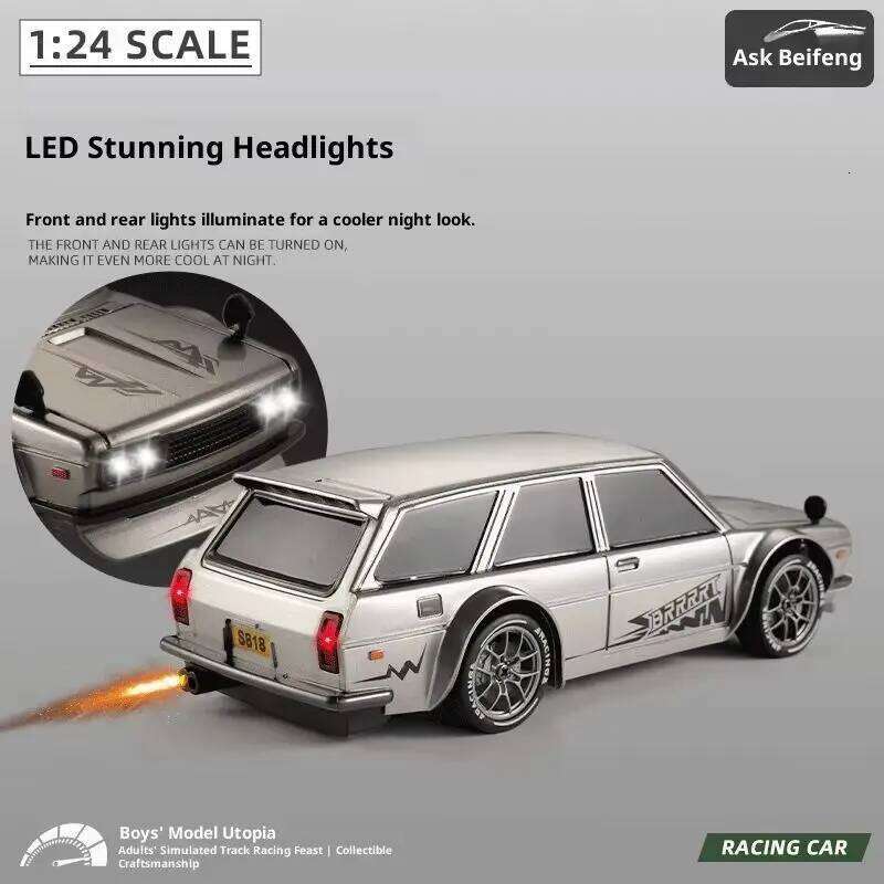 New Ask North Wind 1:24 Mini Remote Control Half Scale Rc Beginner Drift Racing Retro Tile Jar Touring Car Boy Toy C260305