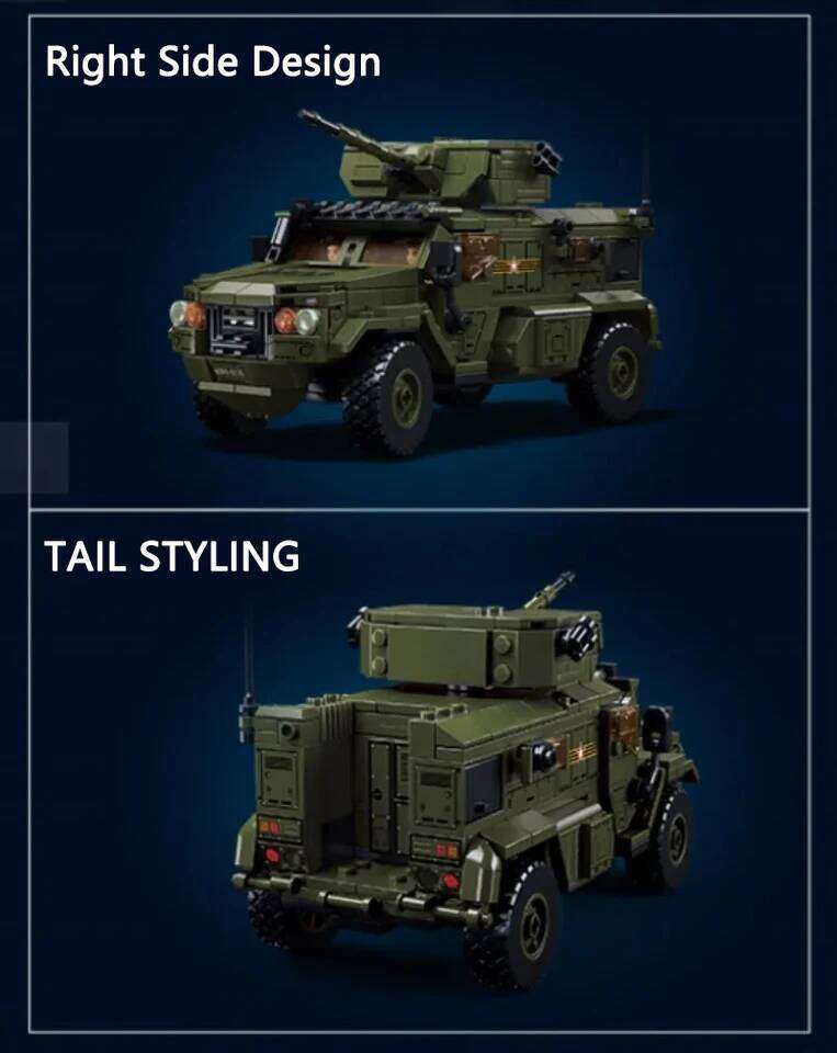 519PCS Military VDVS Assault Armored Vehicle Car Model Building Blocks Sets With 4 Figures Dolls Educational Toys Gifts For Kids Z260305