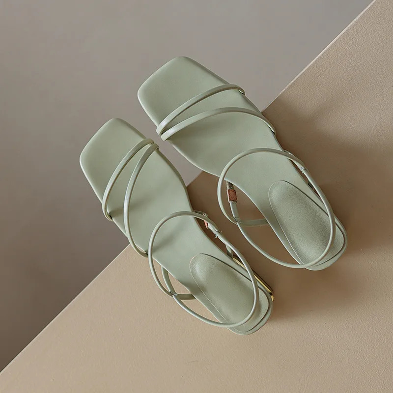 Summer Sexy OpenToe Female Sandals Feet Bare Straps Shoes Rubber Soles Low Heel Women Sandals 260306