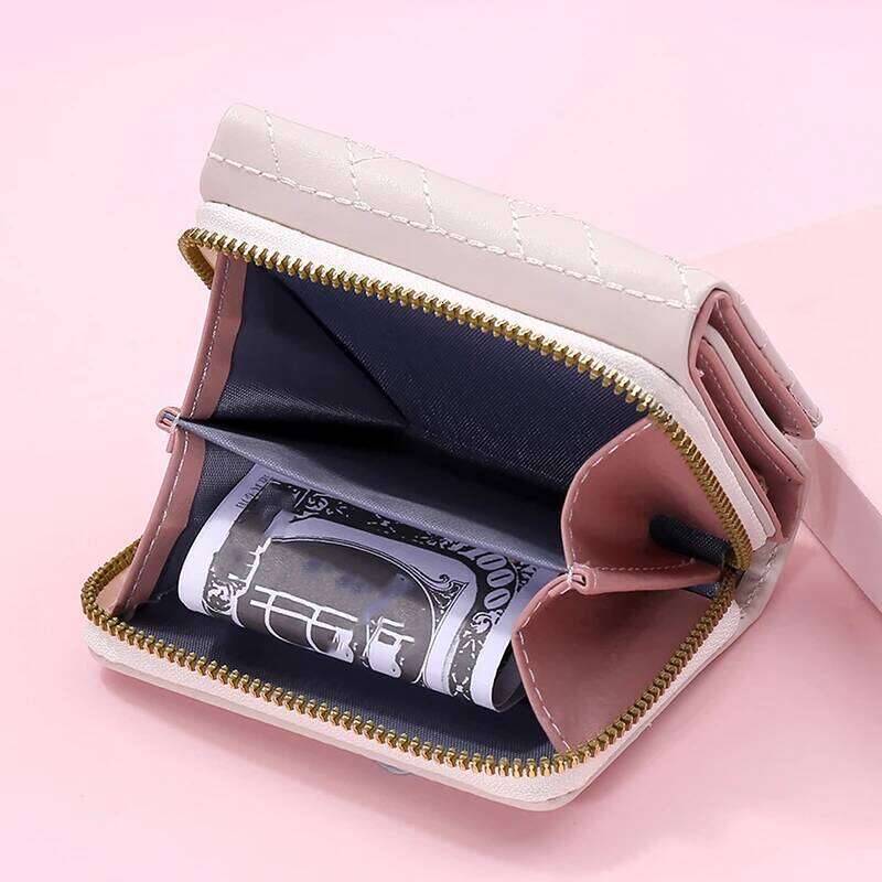 Women's Wallet Tri Fold Card Bag PU Multi Objects Pocket Short Fashion Embroidered Love Pattern Korean Minimalist New 2023 C260304