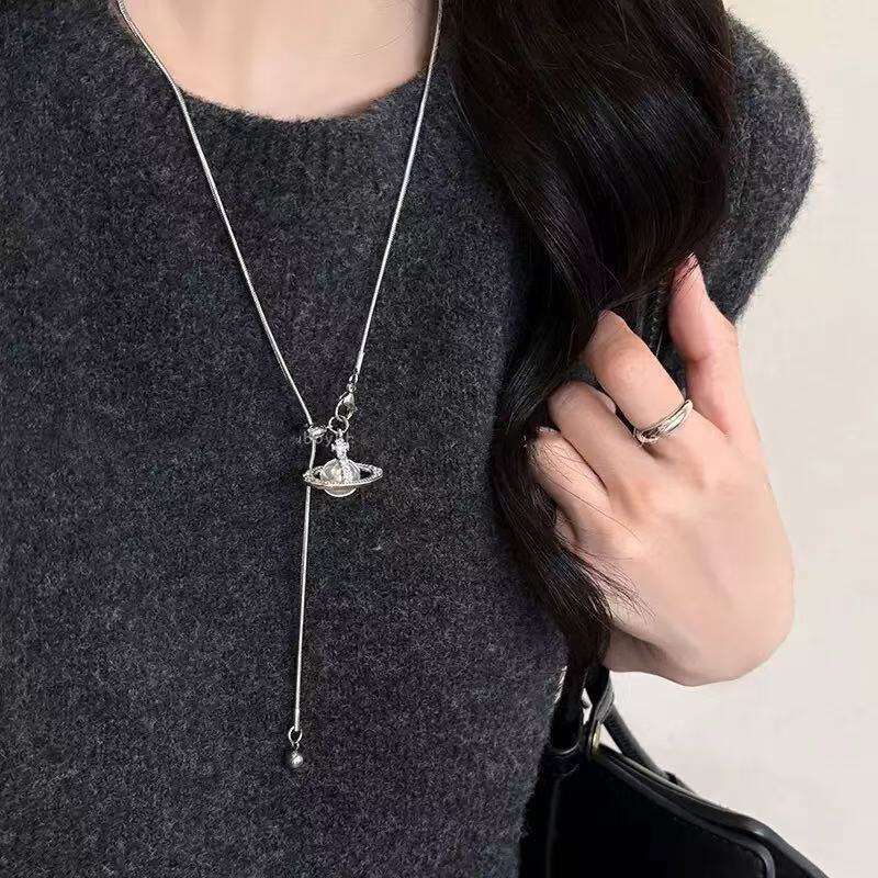 2025 European and American cross-border new model cross for women, niche versatile non-fading hip-hop hoodie chain, long sweater necklace