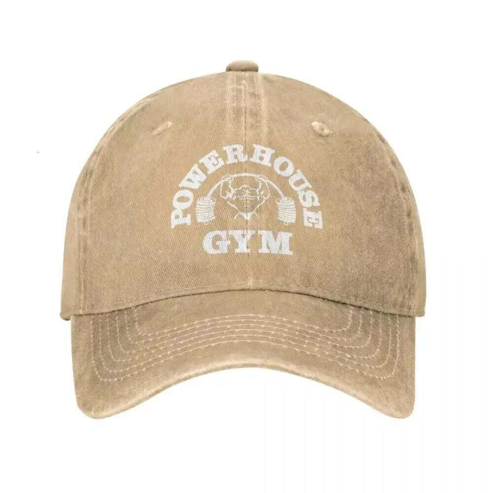 2025 Classic Denim Powerhouse Gym Caps for Men Women Summer Adjustable Baseball Hat Funny Sun Protection Y260304
