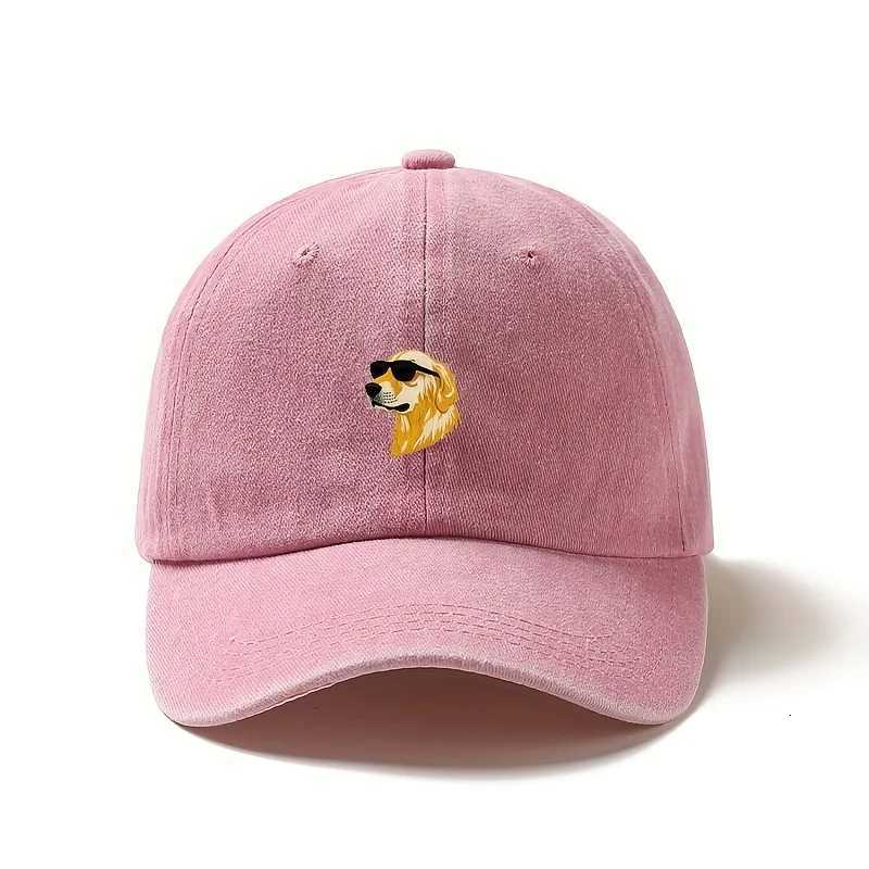Wearing sunglasses a golden retriever printed baseball cap a gift for dog lovers with multiple colors to choose from S260306