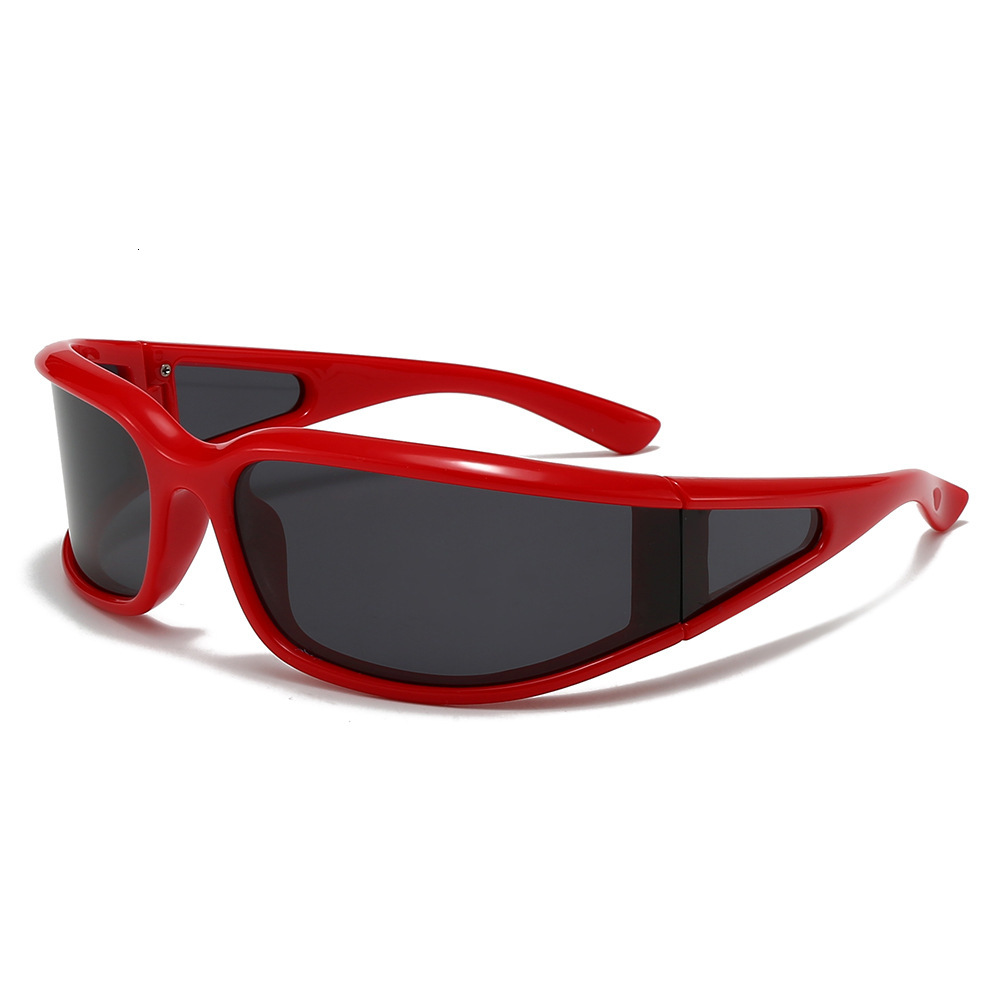 Y2K Outdoor Sports Polarized Sunglasses for Women, Ski Punk Curved UV-Protective Cycling Goggles