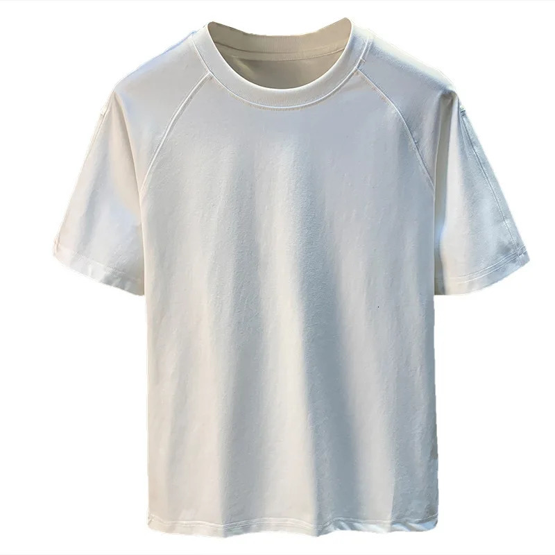 Short sleeved T-shirt for men summer style simple to wear loose top casual street five quarter sleeve trendy clothes 260304