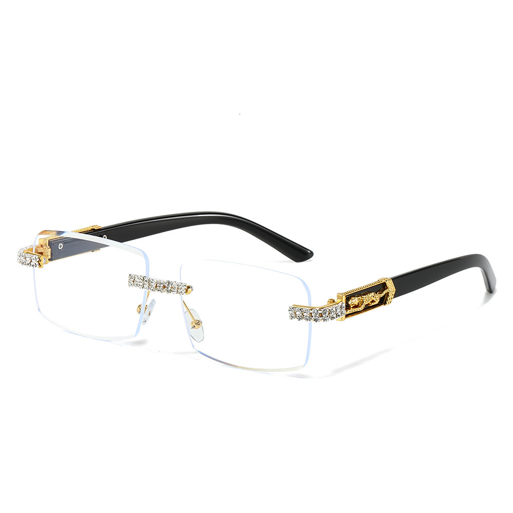Luxury Diamond Inlaid Sunglasses Fashion Trend Diamond Cutting Edge Square Outdoor Bicycle Sunglasses Hip Hop Designer Sunglasses Street Style Sunglas