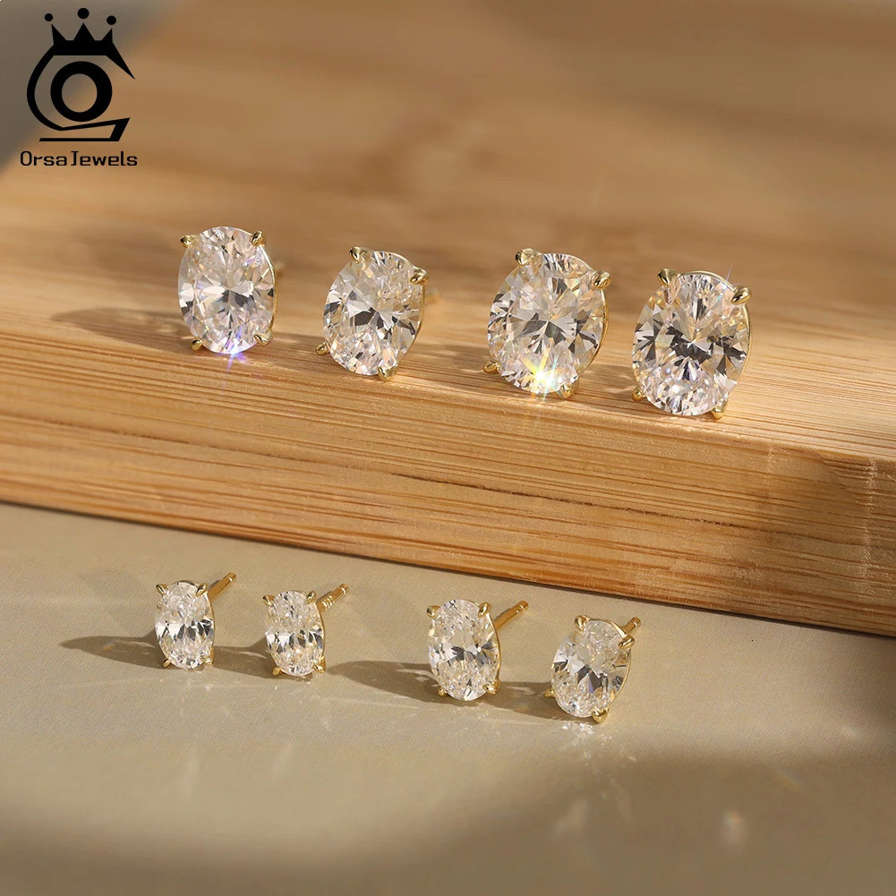 ORSA JEWELS Exquisite 925 Sterling Silver Zircon Earrings for Women Shiny 8A Premium Cubic Zirconia Earrings Party Jewelry LZE03 260303