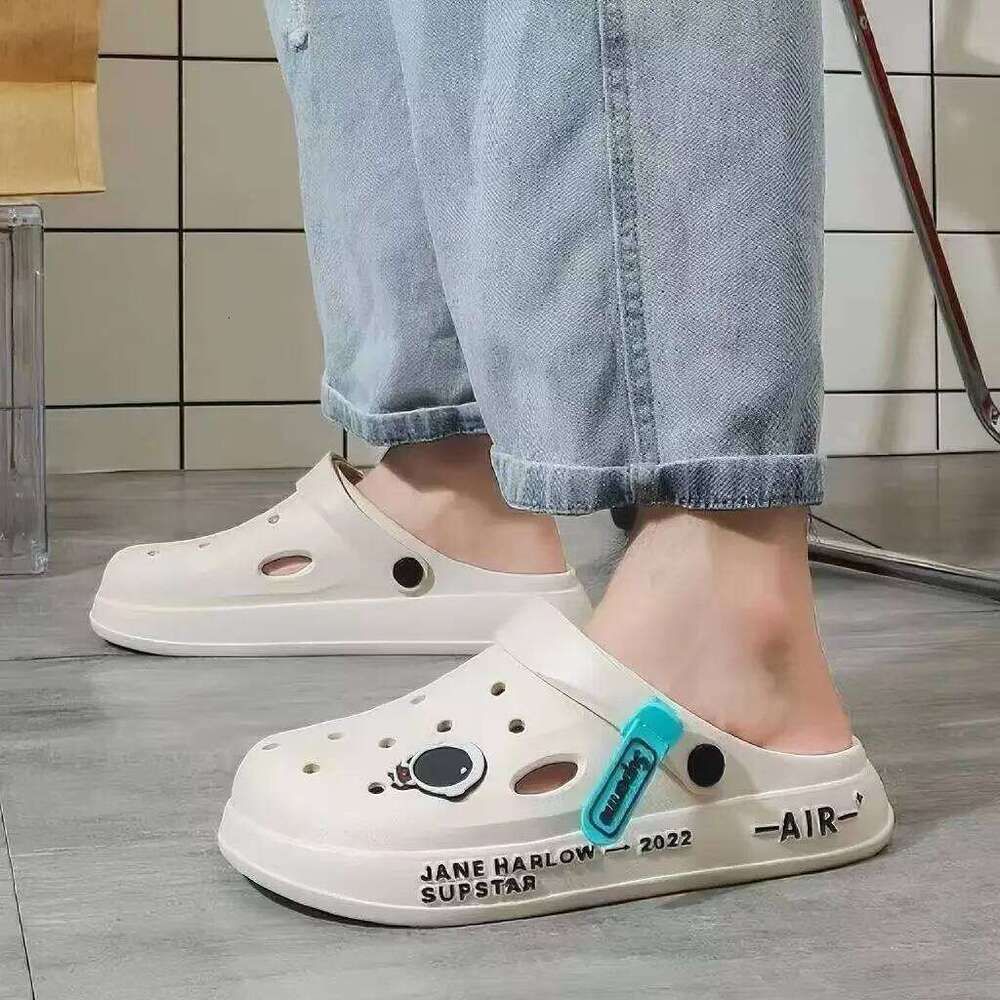 New Couple Casual Hole Men's Outer Wear Anti-slip Deodorant Free Head Drag Shoes Women's Ultra Thick Bottom Student Summer