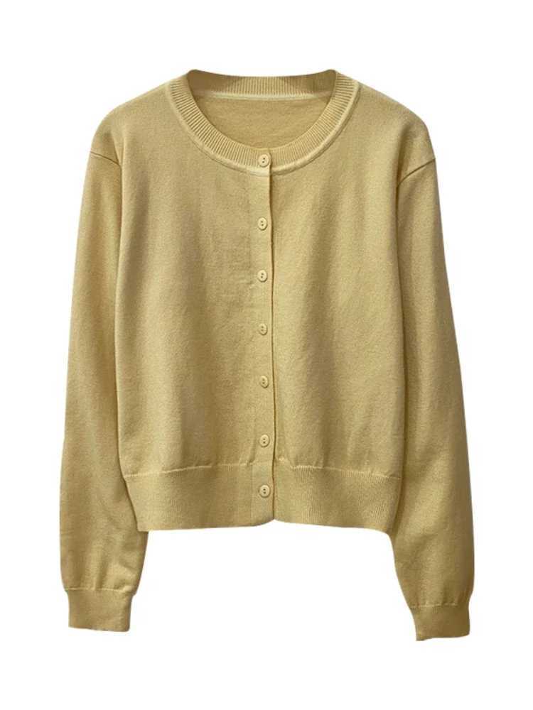 Womens Long Sleeve 2026 Cardigan O Neck Button Down Knit Lady Spring Autumn Knitted Single-breasted Cardigan Sweaters M260306