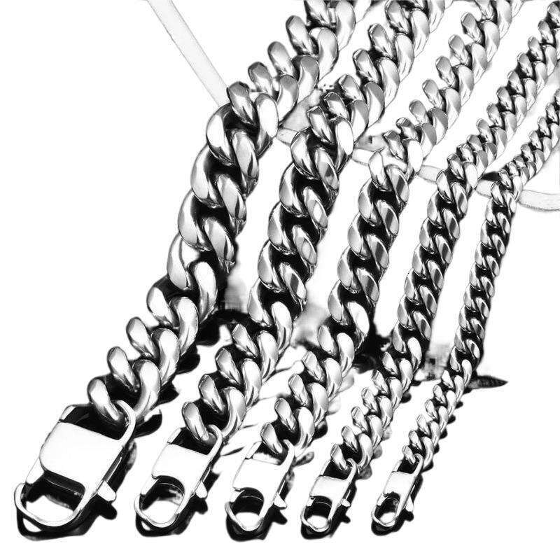 Cuban Necklace Unisex Ins Style Hip Hop European American Stylish Washed Colorless Thick Men's Chain