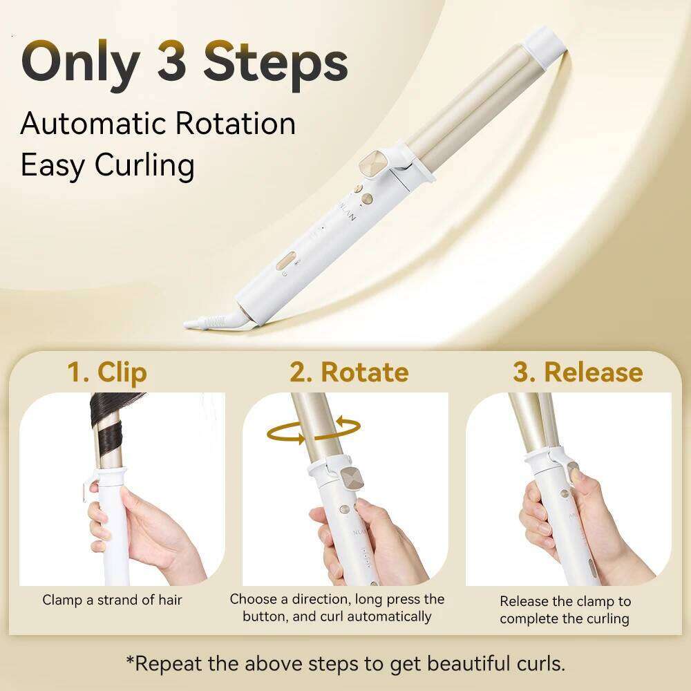 ANLAN Automatic Curling Iron 30s Fast Heating Smart Temperature Control Ceramic Coating Long Lasting Curls Rotary Hair Curler 26Y0306