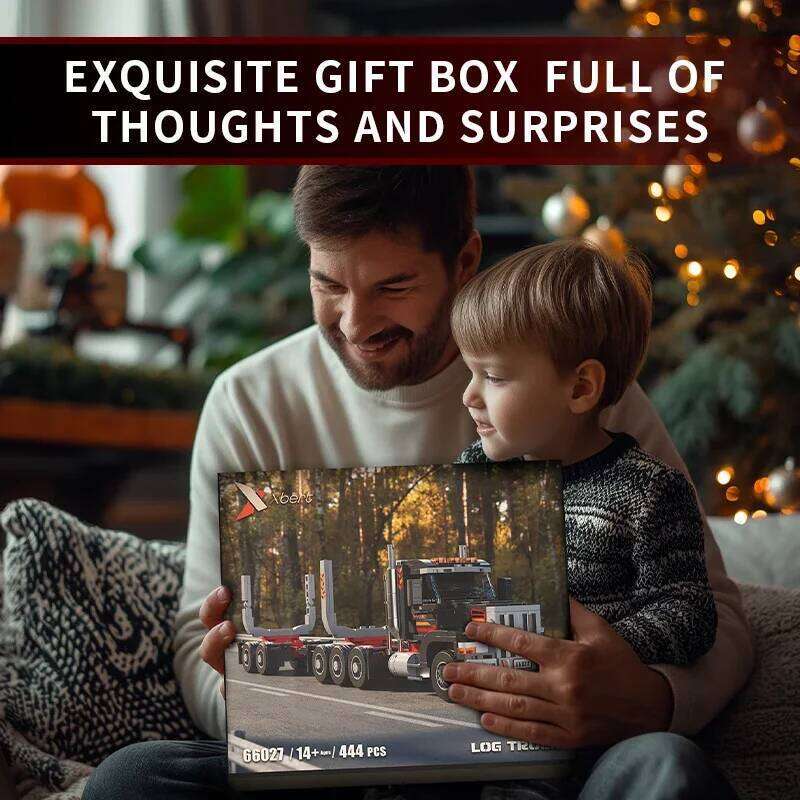 445PCS American Head Building Blocks Wood Transport Truck Car Model Bricks Desktop Ornaments Kids Educational Toys Gifts Z260305