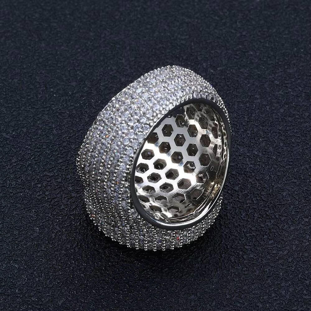 Hip Hop Signet MoissaniteVVS Iced Out Rings for Men 18k Gold Plated Chunky Fine Fashion Jewelry Rings for Women Big Wholesale Rings
