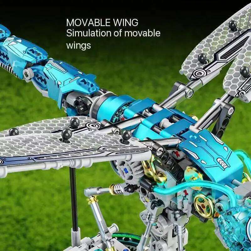 866pcs Mechanical Dragonfly Building Blocks Robotic , STEM Educational Toys with Flapping Wings,DIY Insect Model for Kids Z260306