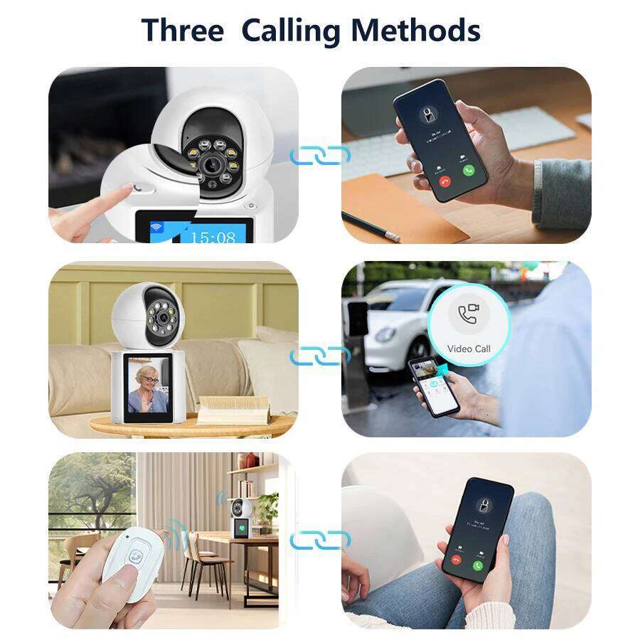 2MP wireless WIFI video camera baby safety protection monitor 2.8-inch screen button call PTZ human shape detection ICSEE 26W0306