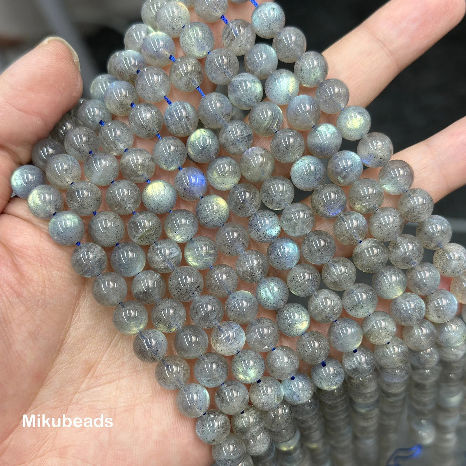 Wholesale Natural 8mm A Madagascar Labradorite Smooth Round Loose Beads For Making Jewelry DIY Stone Necklace Strand 260302