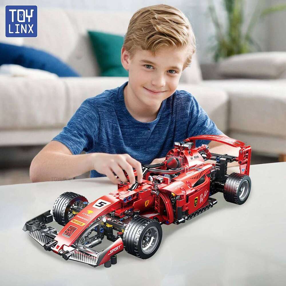 455PCS RC Race Cars Sets MOC Sports Car Blocks Set 1:18 Pull Back DIY Vehicle Kits Building Toys for Kids Holiday Gifts Z260305