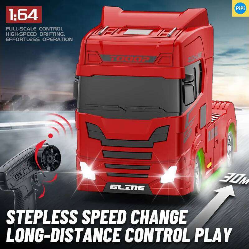 1:64 Mini Drift RC Truck Head 4WD Full Proportional Control 15KM/H High-Speed 2-Speed Type-C Charging for kids Birthday Gift C260305