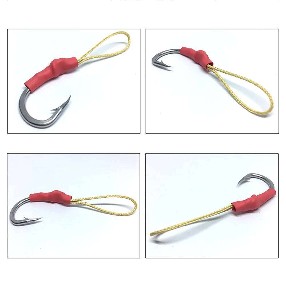 5pcs High Carbon Steel Hooks Japan Assist Barbed Single Bold Jig Slow Hook For Bass Fishing Tackle Y260305